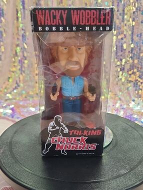 Funko Wacky Wobbler Talking Chuck Norris Bobblehead - Blue, Brown, Black